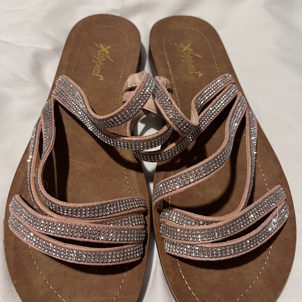 Scarlett Women's Brown and Silver Sandals